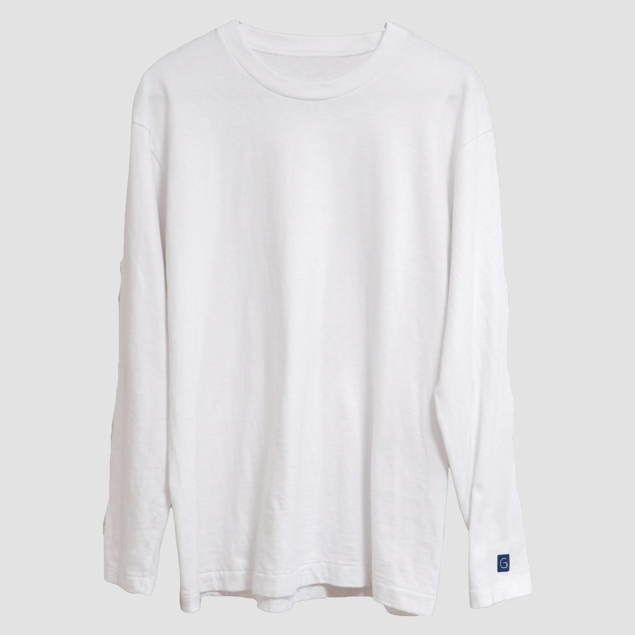 Gi 長袖Tシャツ ロンT 日本製 White 綿100% 国産 在庫限り